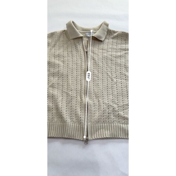 WEEKEND Seoul Full Zip Knit Sweater in Cream - Picture 3 of 5